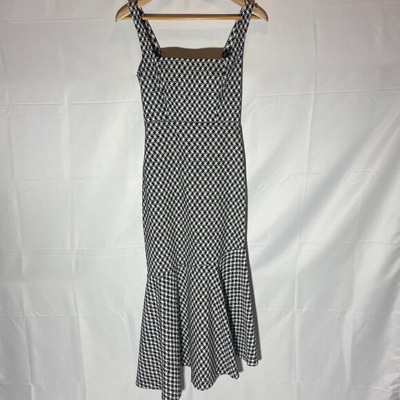 Anthropologie Dresses & Skirts - Anthropologie Black & White Checkered Sleeveless Asymmetrical Midi Dress XS